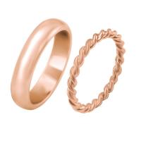 Netradiční snubní prsteny ze zlata s provazovitým motivem Aase