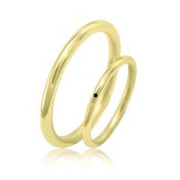 Zlaté minimalistické snubní prsteny s černým diamantem Alays