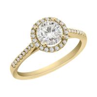 Zlatý prsten s moissanitem a diamanty Adhafera