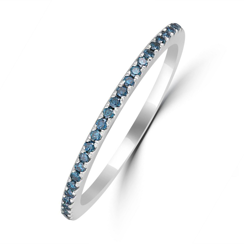 Dámský eternity prsten s modrými diamanty a pánský komfortní 30721