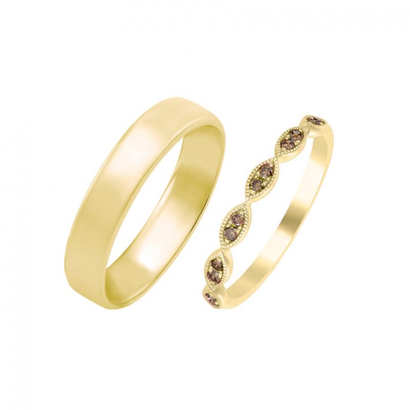 Zlaté vintage snubní prsteny 30801