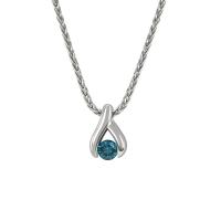 Platinový náhrdelník s modrým diamantem Idylle