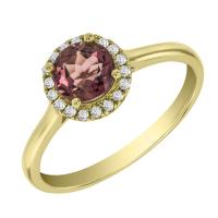 Zlatý zásnubní prsten s turmalínem a diamanty Marlene