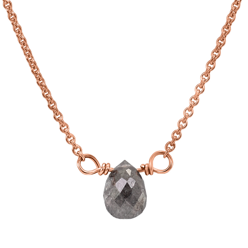 Zlatý minimalistický náhrdelník s diamantem 31571