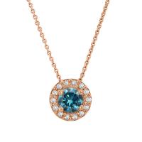 Halo náhrdelník s modrým diamantem Vicky