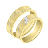 Snubní prsteny z kombinovaného zlata s diamanty Asepa