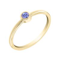 Zlatý minimalistický prsten s tanzanitem Fortuna
