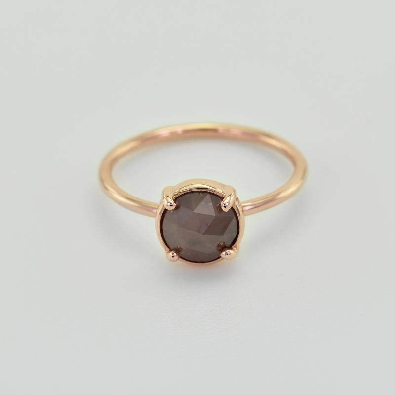 Zlatý prsten s round hnědým diamantem 34321