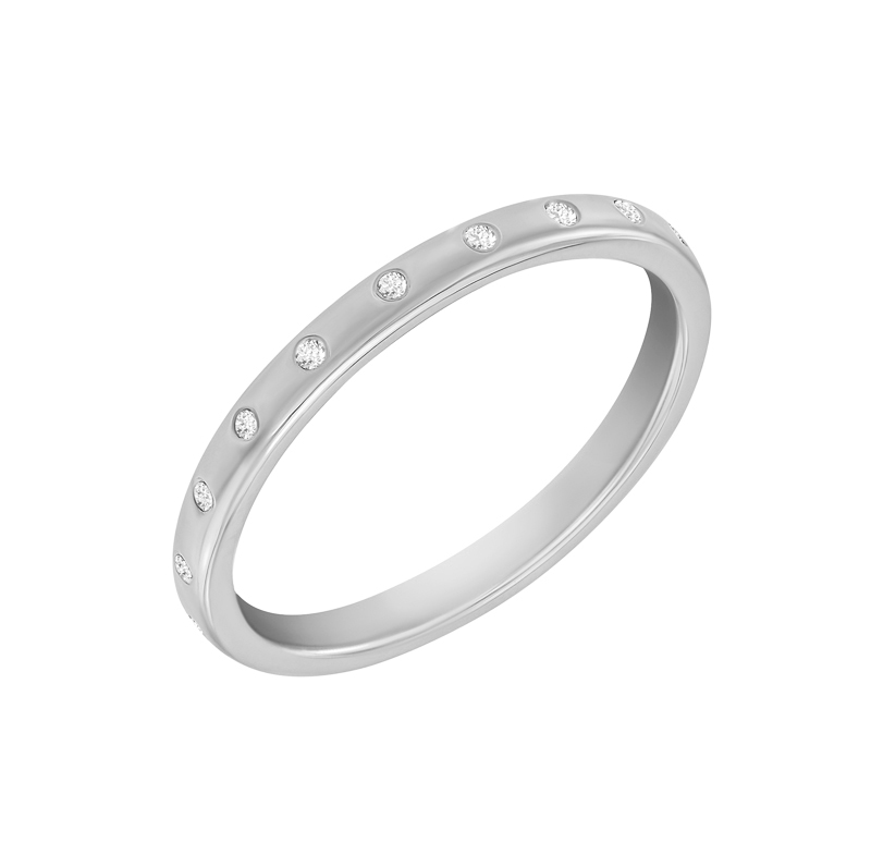 Snubní eternity prsten z bílého zlata 34751