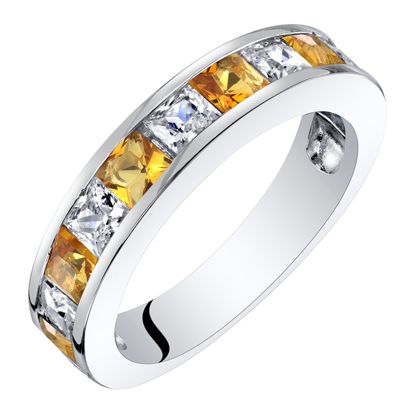 Citrínový eternity prsten ze stříbra Kian