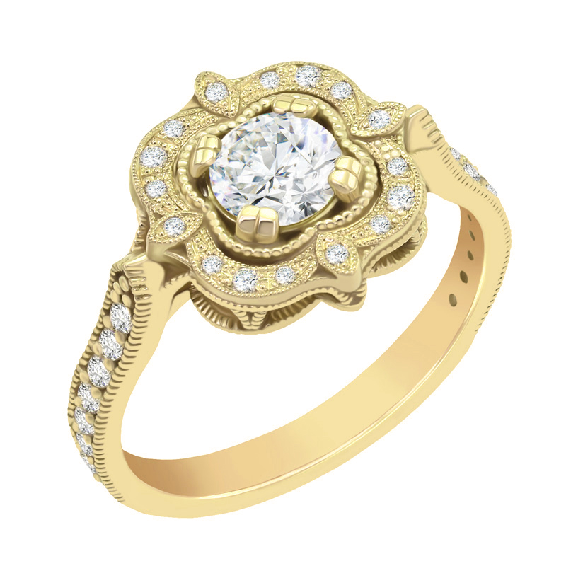 Zlatý zásnubní prsten 35771