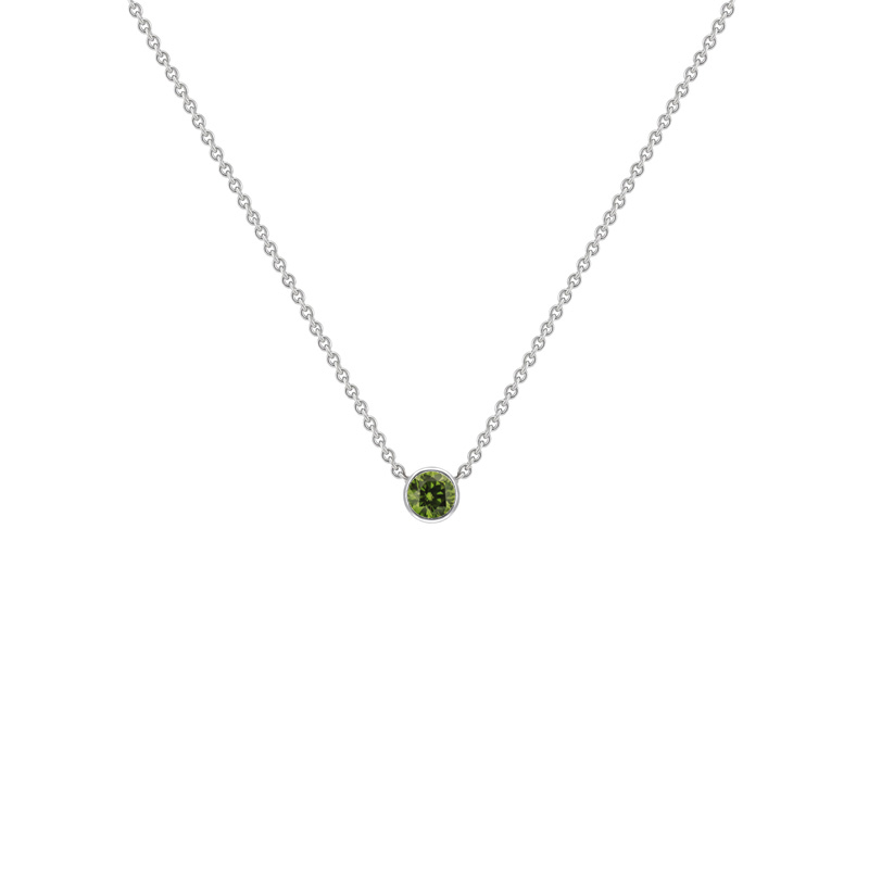 Minimalistický zlatý náhrdelník se zeleným diamantem Greeny 36861