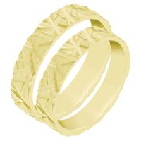 Zlaté snubní prsteny s reliéfním povrchem Jena