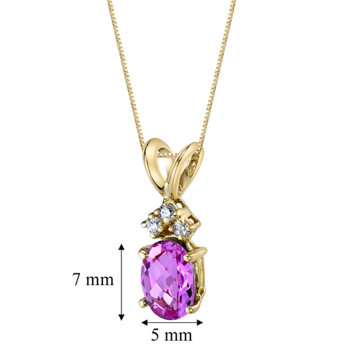 Zlatý náhrdelník s oválným růžovým safírem a diamanty 40171