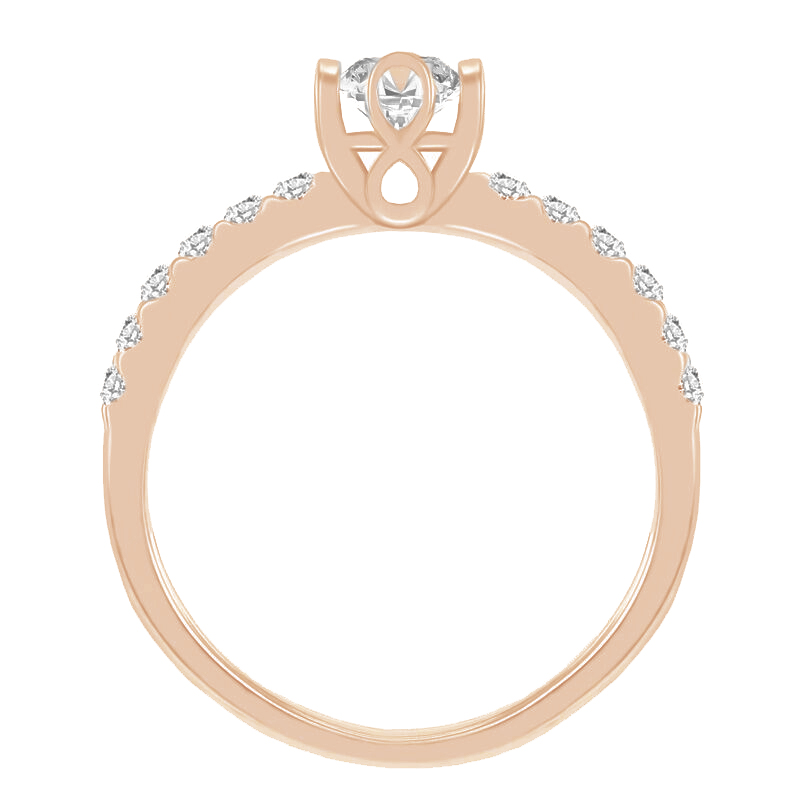 Zlatý zásnubný prsten s motivy nekonečna 42201