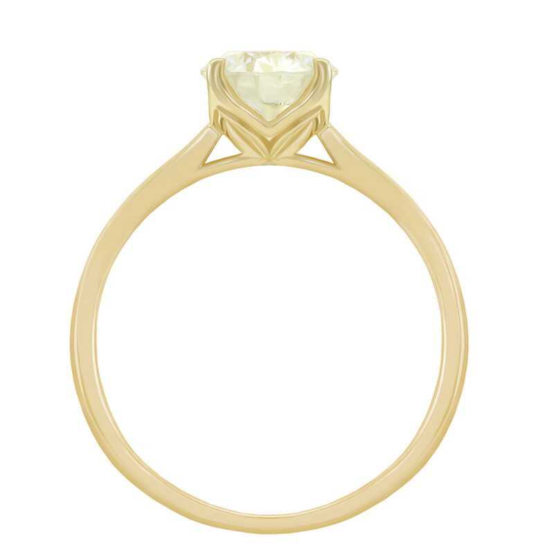 Zlatý prsten s moissanitem