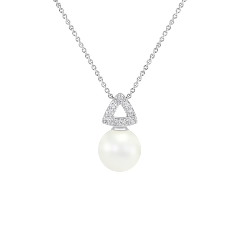 Perlový náhrdelník s diamanty ze zlata