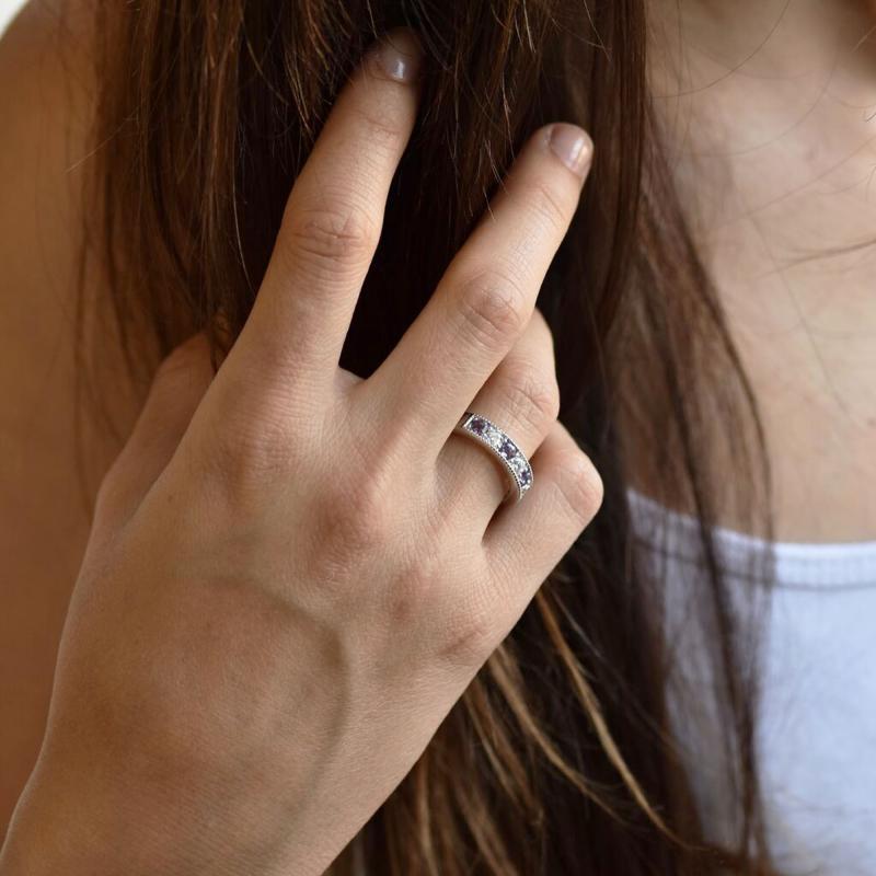 metystový eternity prsten ze stříbra 42561