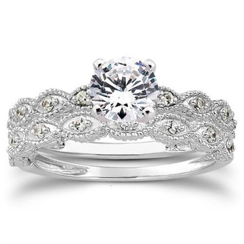 Vintage zásnubní set diamantových prstenů Fiona