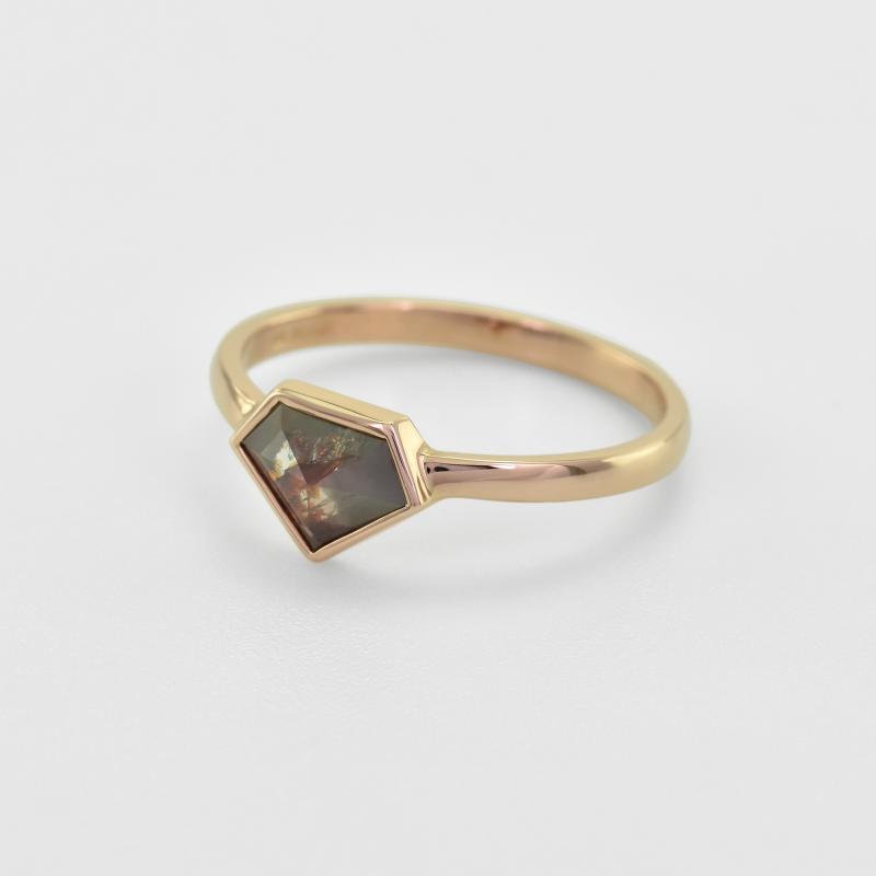 Zásnubní prsten ze zlata s hnědým diamantem 44081