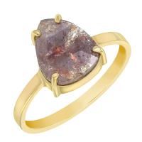 Zlatý prsten s hnědým routovým diamantem Ajwa