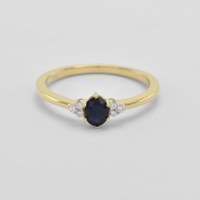 Diamantový prsten s modrým safírem 45151