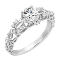 Vintage zásnubní prsten s moissanitem a diamanty Chantal