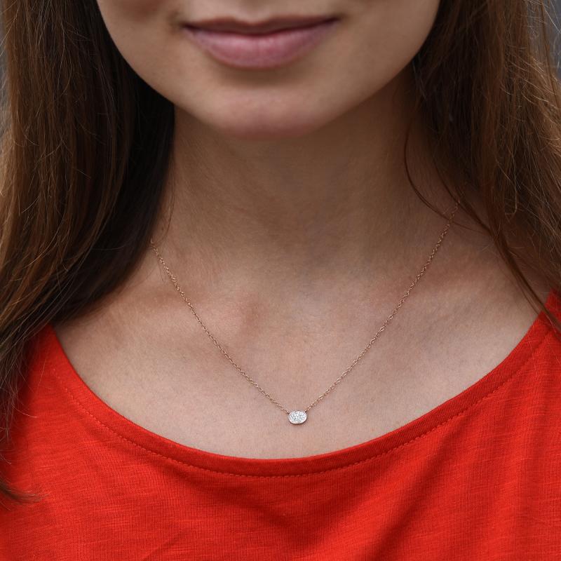 Oválný minimalistický náhrdelník s diamanty Vonnie 46691
