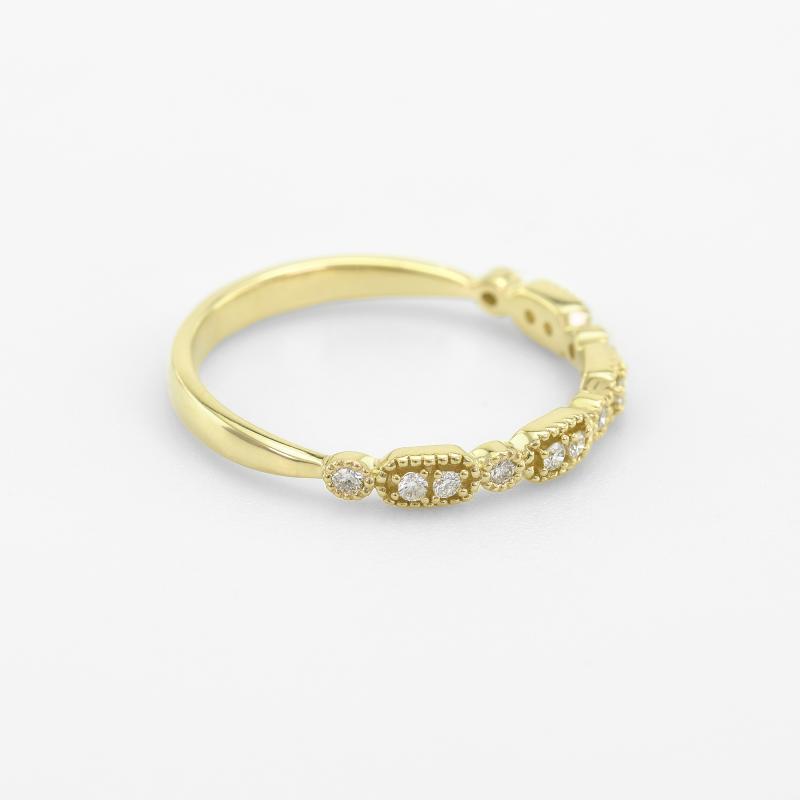 Zlatý snubní vintage diamantový prsten 46941