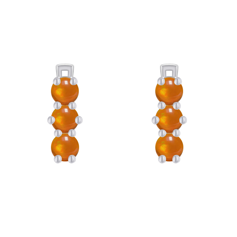 Stříbrné náušnice s oranžovými opály Grisell