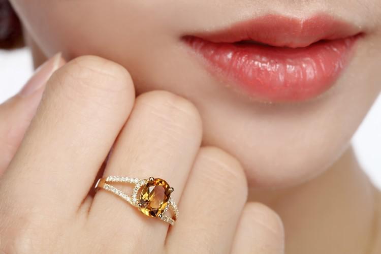 Citrínový zlatý prsten 4751
