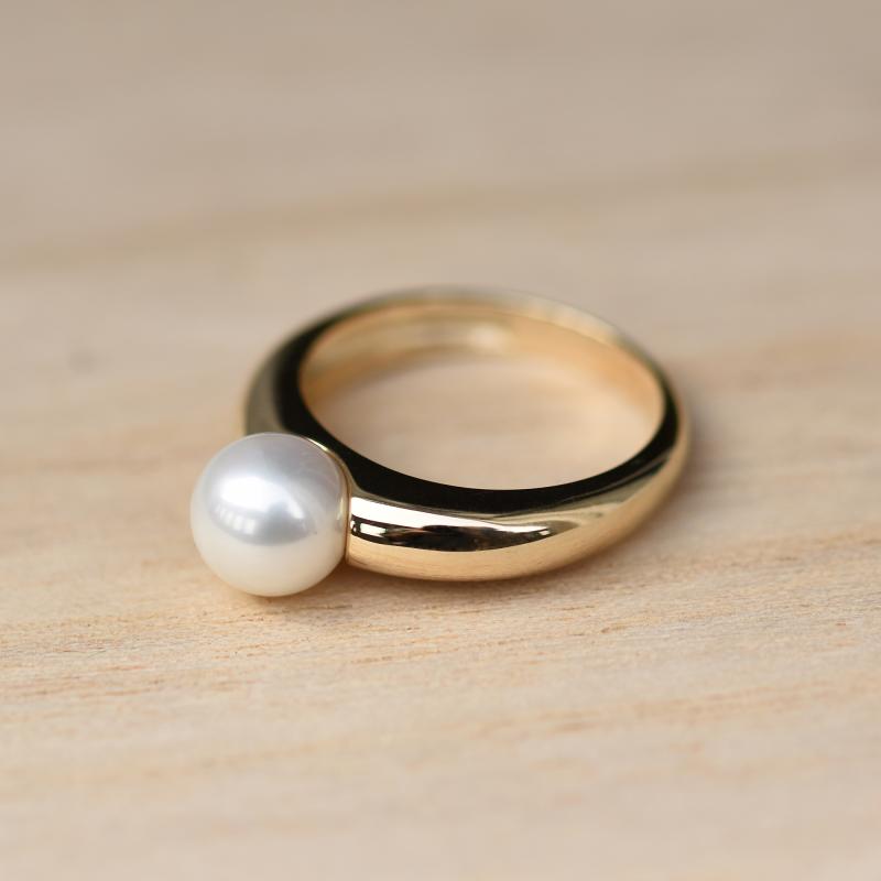 Zlatý prsten s perlou 48261