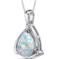 Stříbrný náhrdelník s bílou opálovou kapkou Agrima