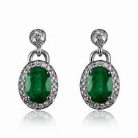 Smaragdové náušnice s diamanty Cyrene