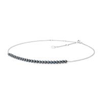 Stříbrný náhrdelník s černými perlami July