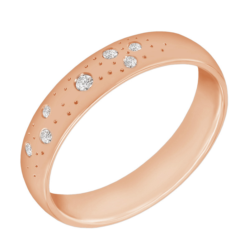 Zlatý dámský snubní prsten s diamanty 52901