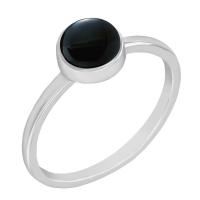 Zlatý minimalistický prsten s černým opálem Stowy