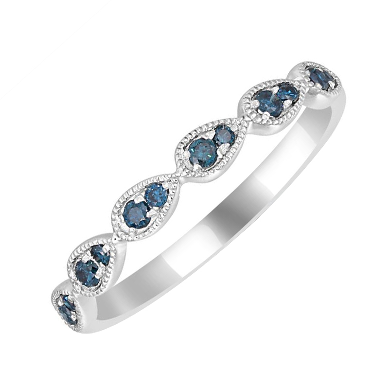 Zlatý eternity prsten s modrými diamanty