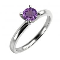 Zásnubní prsten s fialovým ametystem Lopa