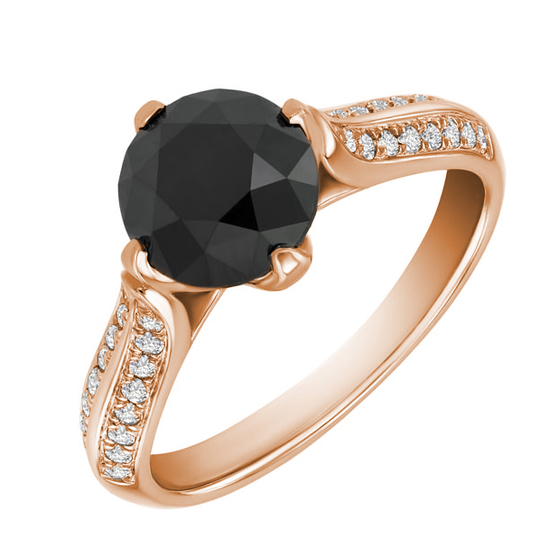 Zásnubní prsten s černým diamantem Ida
