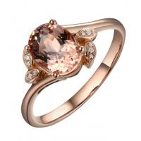 Morganitový prsten z růžového zlata s diamanty Eady