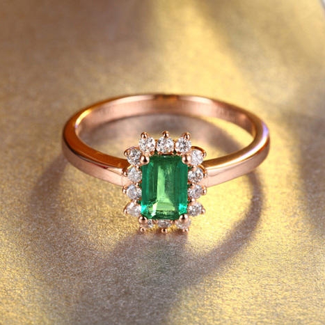 Zásnubní smaragdový prsten 6061