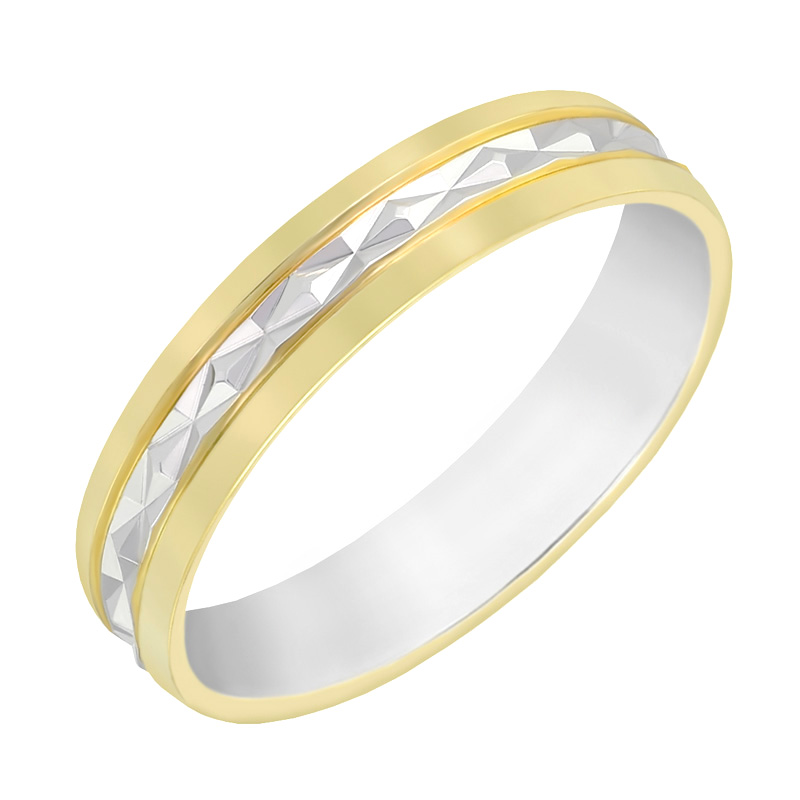 Dámský dvojbarevný zlatý prsten 60621