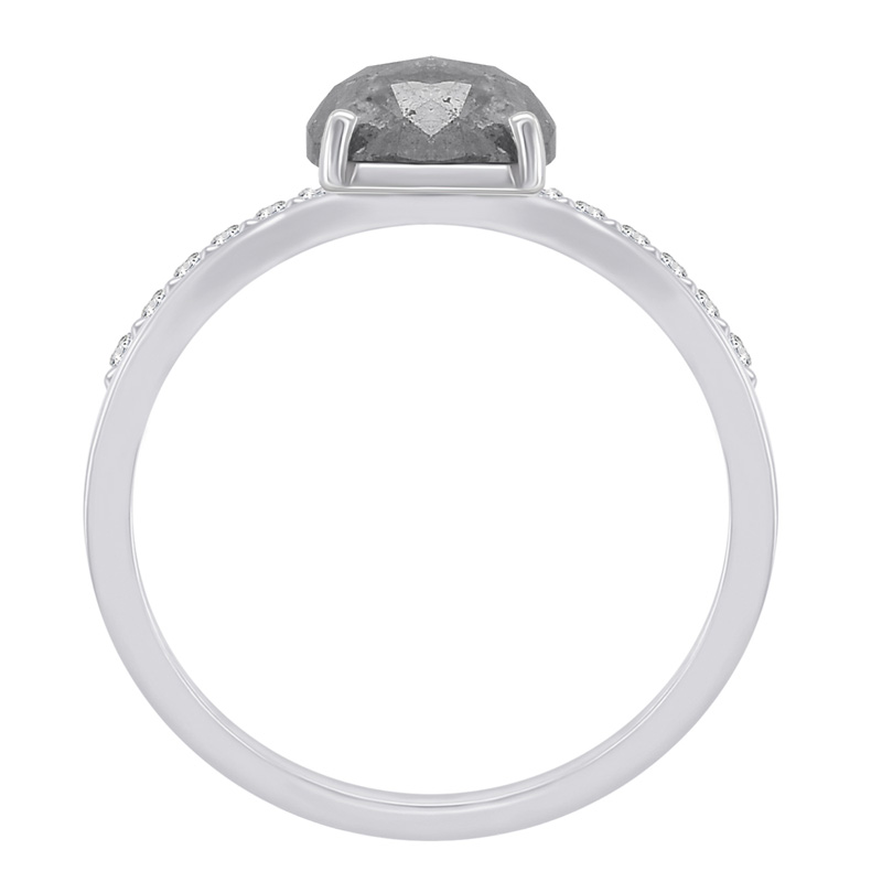 Zlatý prsten s šedým diamantem 62731