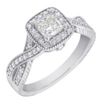 Nádherný diamantový prsten s princess diamantem Cvetah