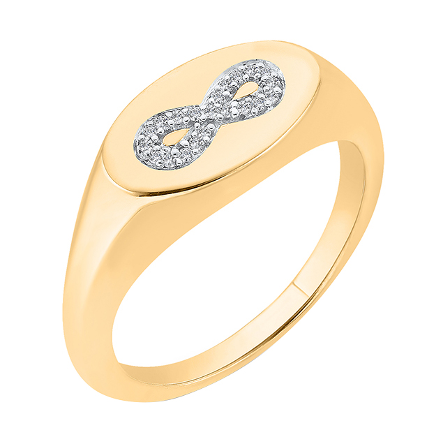 Zlatý diamantový pečetní prsten se znakem nekonečna 63881
