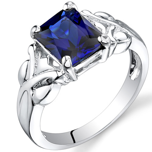 Stříbrný prsten s radiant safírem