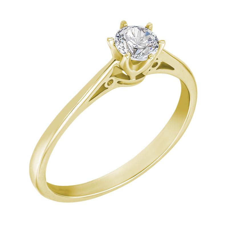 Zlatý prsten s diamantem Omisha