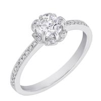 Zásnubní prsten se syntetickými diamanty ve tvaru květiny Katalin