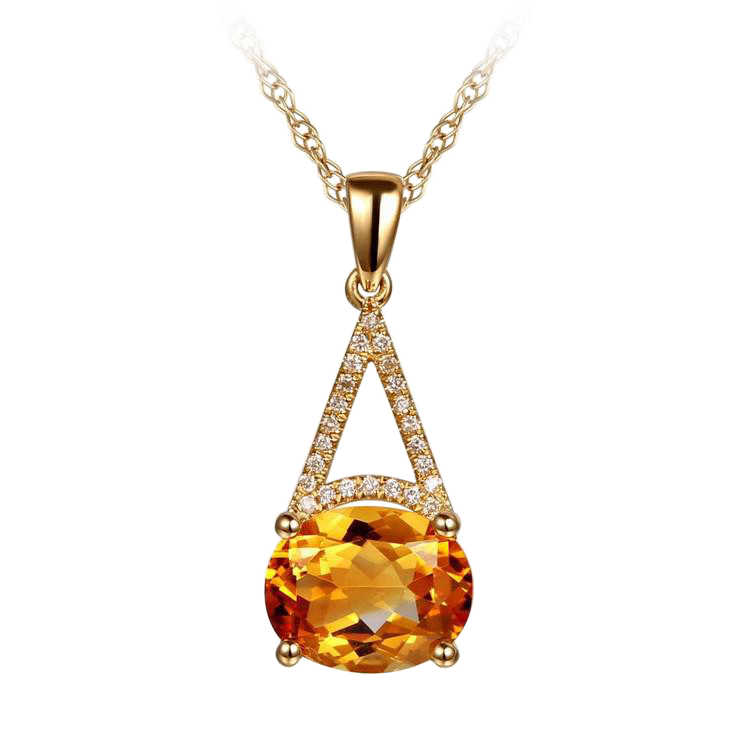 Zlatý náhrdelník s citrínem a diamanty Vidar